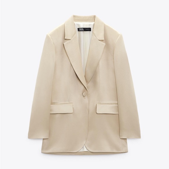 Zara Jackets & Blazers - NWT ZARA SATIN FINISH OVERSIZED BLAZER